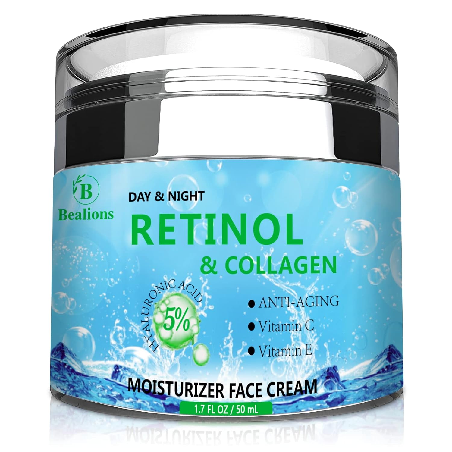 Retinol Cream for Face, Collagen Cream With Hyaluronic Acid for Anti-Aging & Face Moisturizing, Moisturizer Face Cream for Firming Skin and Anti-Wrinkle, for Face With Vitamin C+E Natural-Ingredient