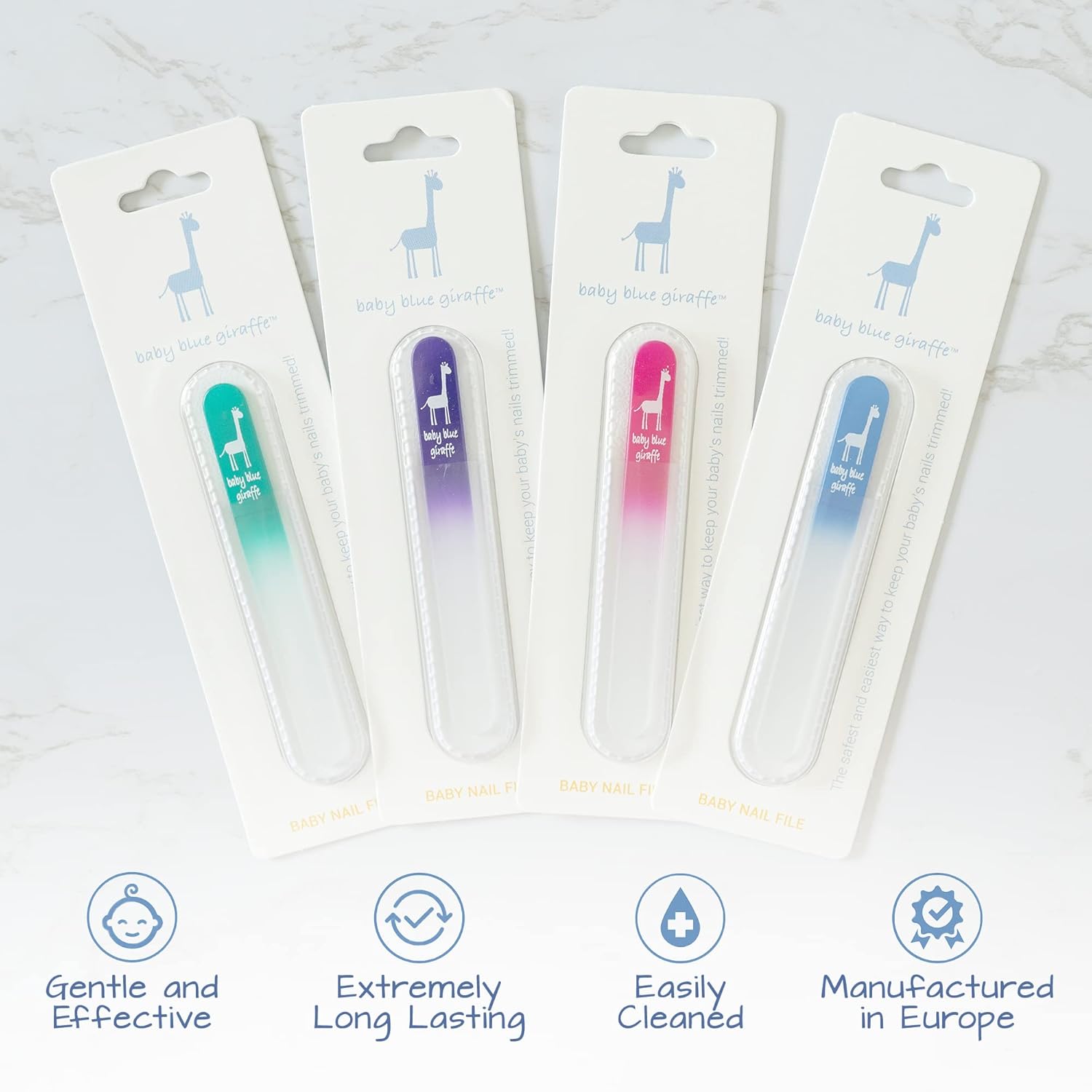 Baby Nail File, Safe Alternative For Nail Clippers, Must-Have Baby Essentials, Ideal Gift For Any Occasion Including Baby Shower, Blue - Baby Blue Giraffe