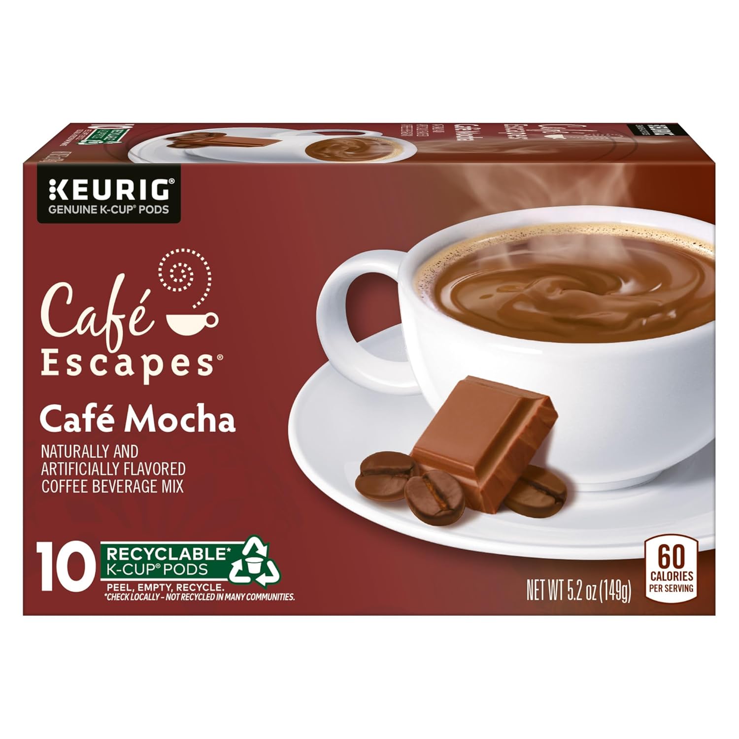 Cafe Escapes Mocha, 60 Count (6 Packs Of 10)