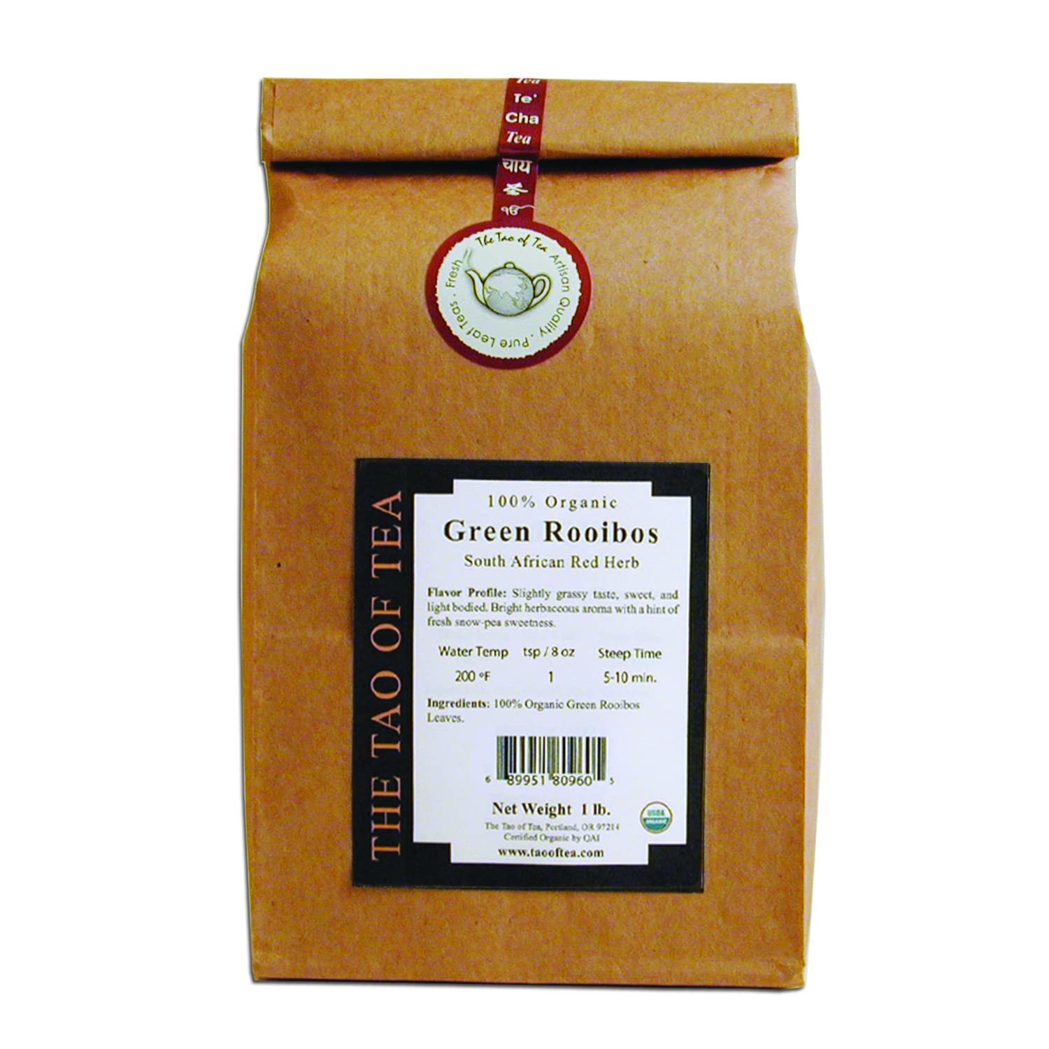 The Tao Of Tea Green Rooibos, 100% Organic African Red Herb, 1-Pound