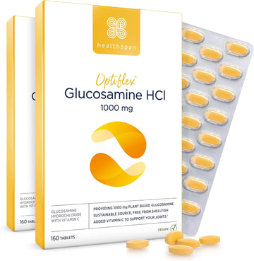 Healthspan Optiflex Glucosamine 1,000Mg With Vitamin C | Joint Health | 40% More Glucosamine Per Gram | Sustainably Sourced | Vegan (320 Tablets)