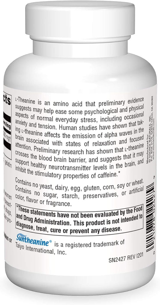 SOURCE NATURALS Serene Science L-Theanine 200 Mg Capsule, 120 Count