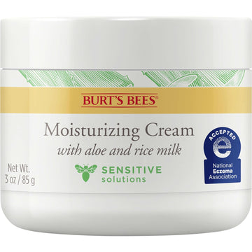 Burt'S Bees Sensitive Moisturizing Cream, Mothers Day Gifts For Mom, With Aloe Vera And Rice Milk, Face Moisturizer For Sensitive Skin, 98.8 Percent Natural Origin Skin Care, 3 Oz. Package