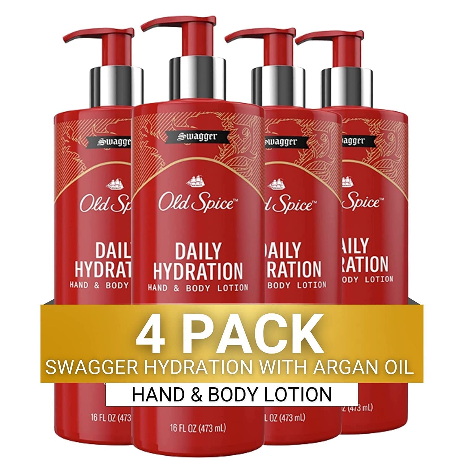 Old Spice Daily Hydration Hand & Body Lotion For Men, Swagger With Argon Oil, 16.0 Fl Oz