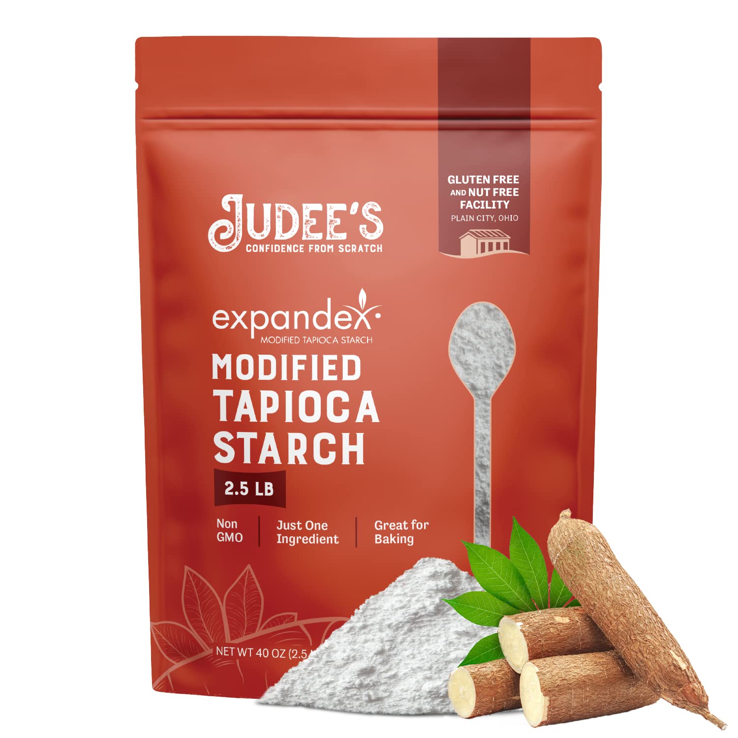 Judee’s Expandex Modified Tapioca Starch 2.5 lb - 100% Non-GMO, Gluten-Free & Nut-Free - USA Packaged - Thickens and Enhances Texture - Great for Making Tortillas, Bread, and Bagels