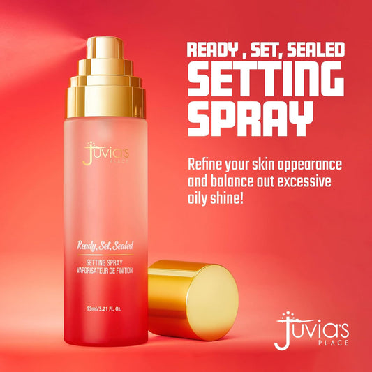 Juvia'S Place Ready, Set, Sealed Setting Spray, 95Ml - Infused W/Skin-Loving Antioxidants & Fruit Extracts, Satin Matte Finish Makeup Setting Spray, Shine Reducing & Hydrating Finishing Spray Makeup
