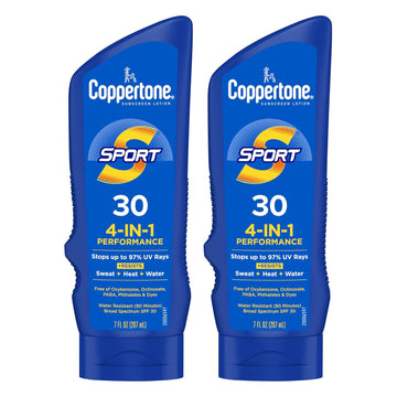 Coppertone Sport Sunscreen Lotion Spf 30, Water Resistant Body Sunscreen, Broad Spectrum Spf 30 Sunscreen, Bulk Sunscreen Pack, 7 Fl Oz Bottle, Pack Of 2