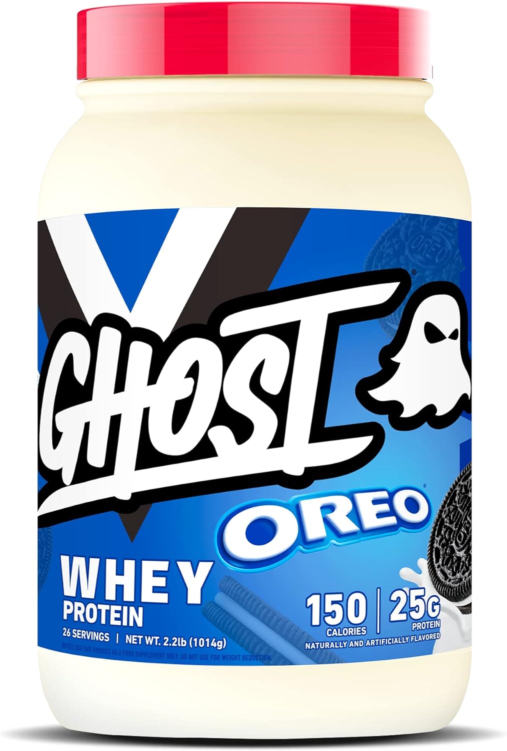 Ghost Whey Protein Powder, Oreo - 2Lb Tub, 25G Of Protein - Cookies & Cream Flavored Isolate, Concentrate & Hydrolyzed Whey Protein Blend - Post Workout Shakes