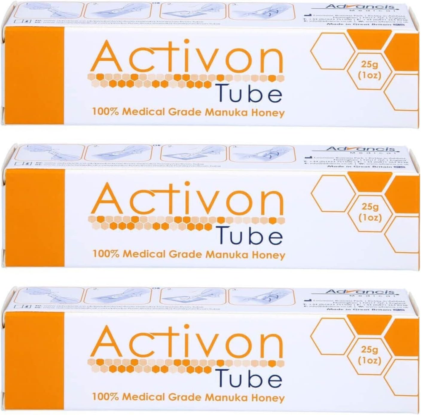 Activon Medical Grade Manuka Honey 25g (Pack of 3) by Activon