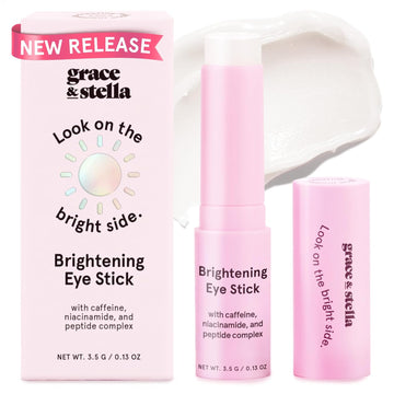 Grace & Stella Under Eye Brightener Balm Stick - Travel Size Toiletries - Retinol & Caffeine Eye Cream For Dark Circles, Puffiness, Wrinkles - Hydrate And Brighten - Vegan Skincare (0.13Oz / 3.5G)