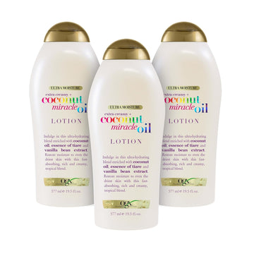 Ogx Extra Creamy + Coconut Miracle Oil Ultra Moisture Lotion, 19.5 Ounce (Pack Of 3)