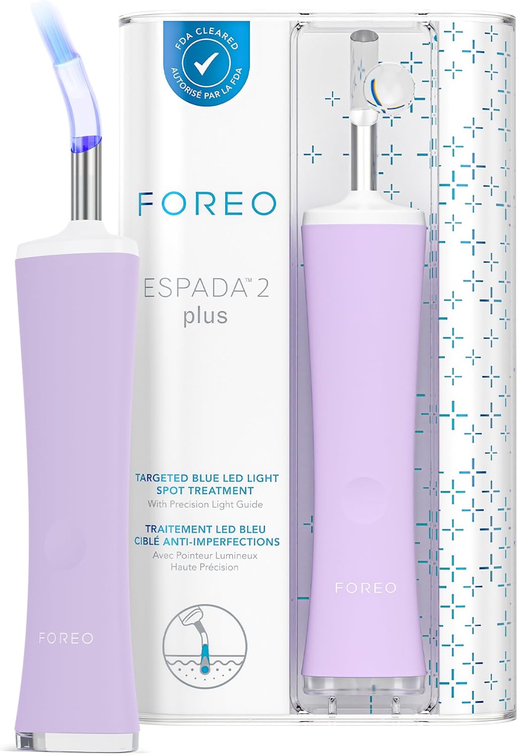 Foreo Espada 2 Plus Precise Targeting Led Light Therapy, Led Face Mask Device, Blemish Tretament Face Care, Medical-Grade Silicone, Scar & Spot Stick For Face, Lavender