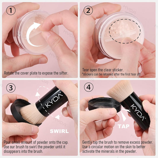 Kyda Mineral Powder Blush, Spf 35, Loose Mineral Blush, Natural Glow Blush Powder, Buildable Coverage For Healthy-Looking Color, Lightweight Blendable Formula, Shine Rose