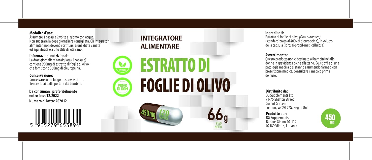 Hepatica Olive Leaf Extract 450Mg | 120 Vegan Capsules | 40% Oleuropein | High Strength Immune Health Support | 3Rd Party Lab Tested | No Fillers Or Bulkers