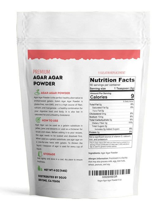 Kate Naturals Agar Agar Powder for Vegans, Baking, and Petri Dishes (4oz). Substitute Unflavored Gelatin Powder & Thickener for Vegan Jello & Gelatin Sheets. Keto-Friendly, Non-GMO & Gluten Free