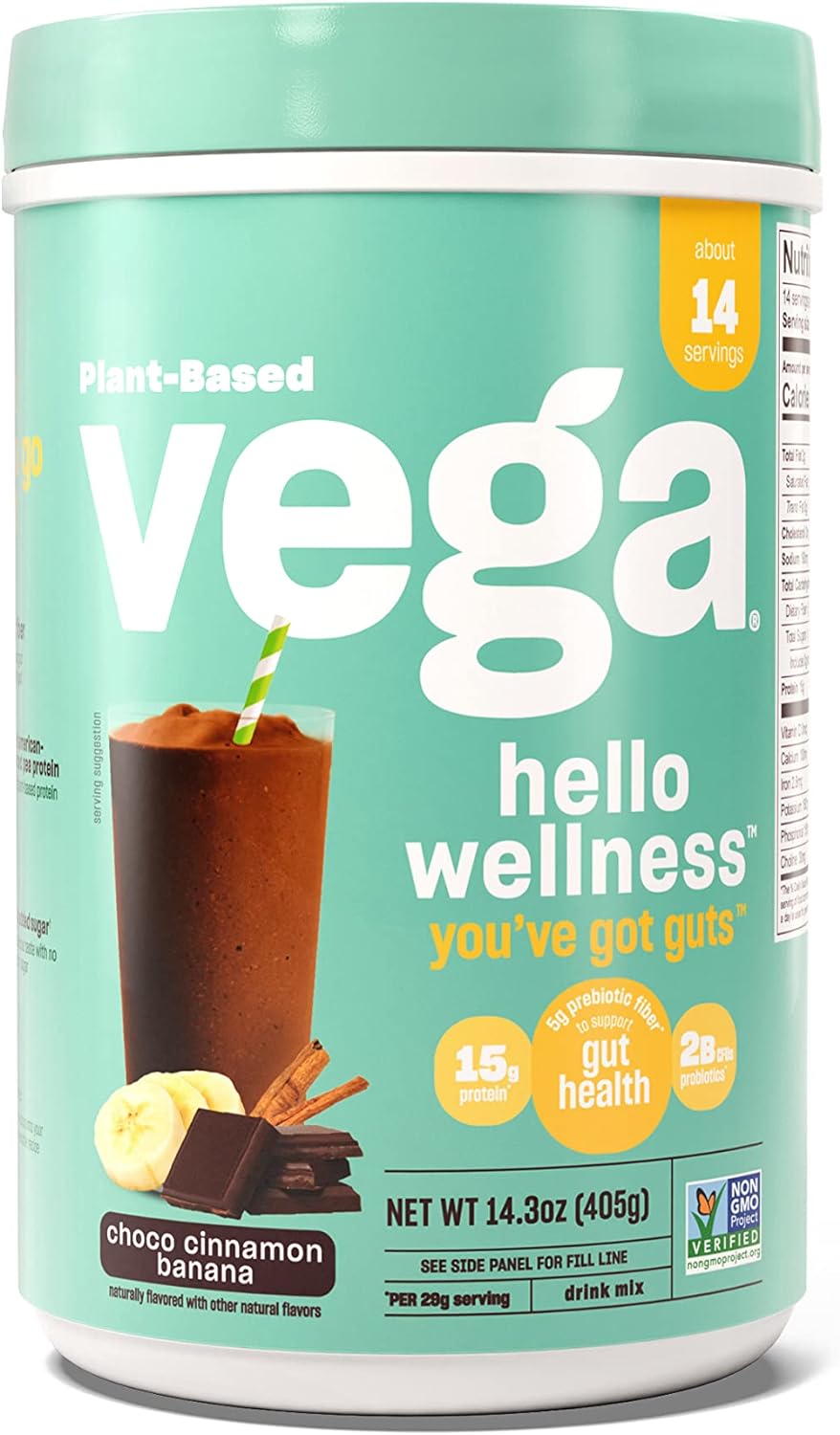 Vega Hello Wellness You?ve Got Guts Blender Free Smoothie, Choco Cinna