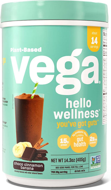 Vega Hello Wellness You?ve Got Guts Blender Free Smoothie, Choco Cinna
