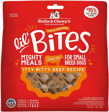 Stella & Chewy'S Freeze-Dried Raw Lil' Bites Itty Bitty Beef Recipe Small Breed Dog Food, 7 Oz. Bag (Pack Of 6)