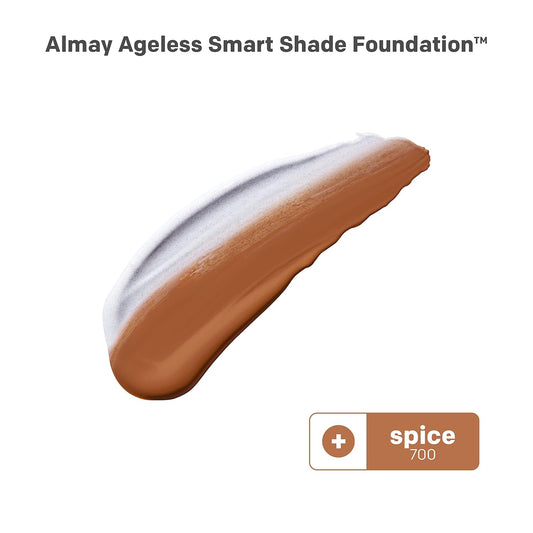 Almay Anti-Aging Foundation, Smart Shade Face Makeup With Hyaluronic Acid, Niacinamide, Vitamin C & E, Hypoallergenic-Fragrance Free, 700 Spice, 1 Fl Oz (Pack Of 1)