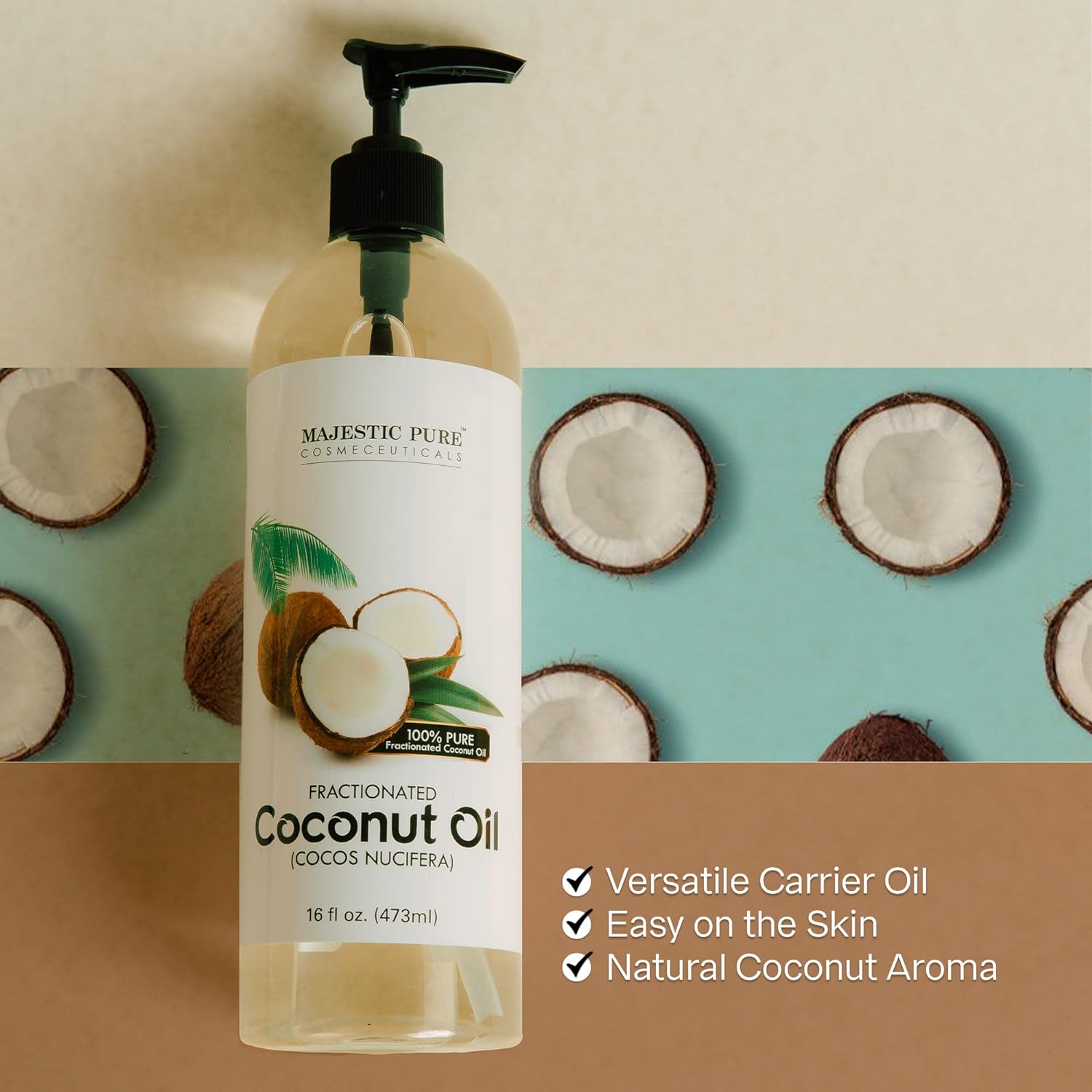 Majestic Pure Fractionated Coconut Oil - Relaxing Massage Oil, Liquid 