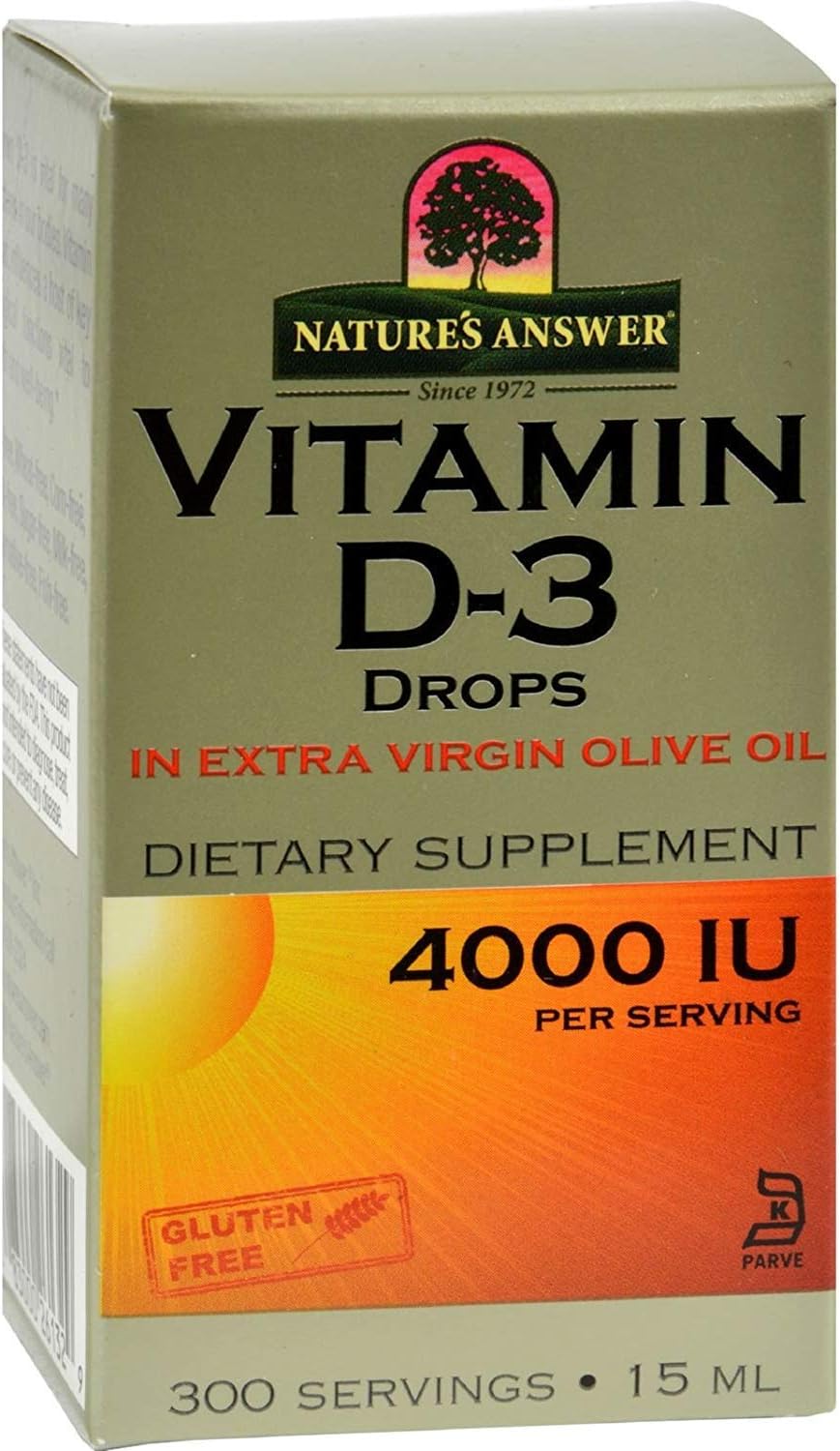 Nature'S Answer Vitamin D-3 Drops - 4000 Iu - 0.5   - Vital To Health And Well Being - Sugar Free