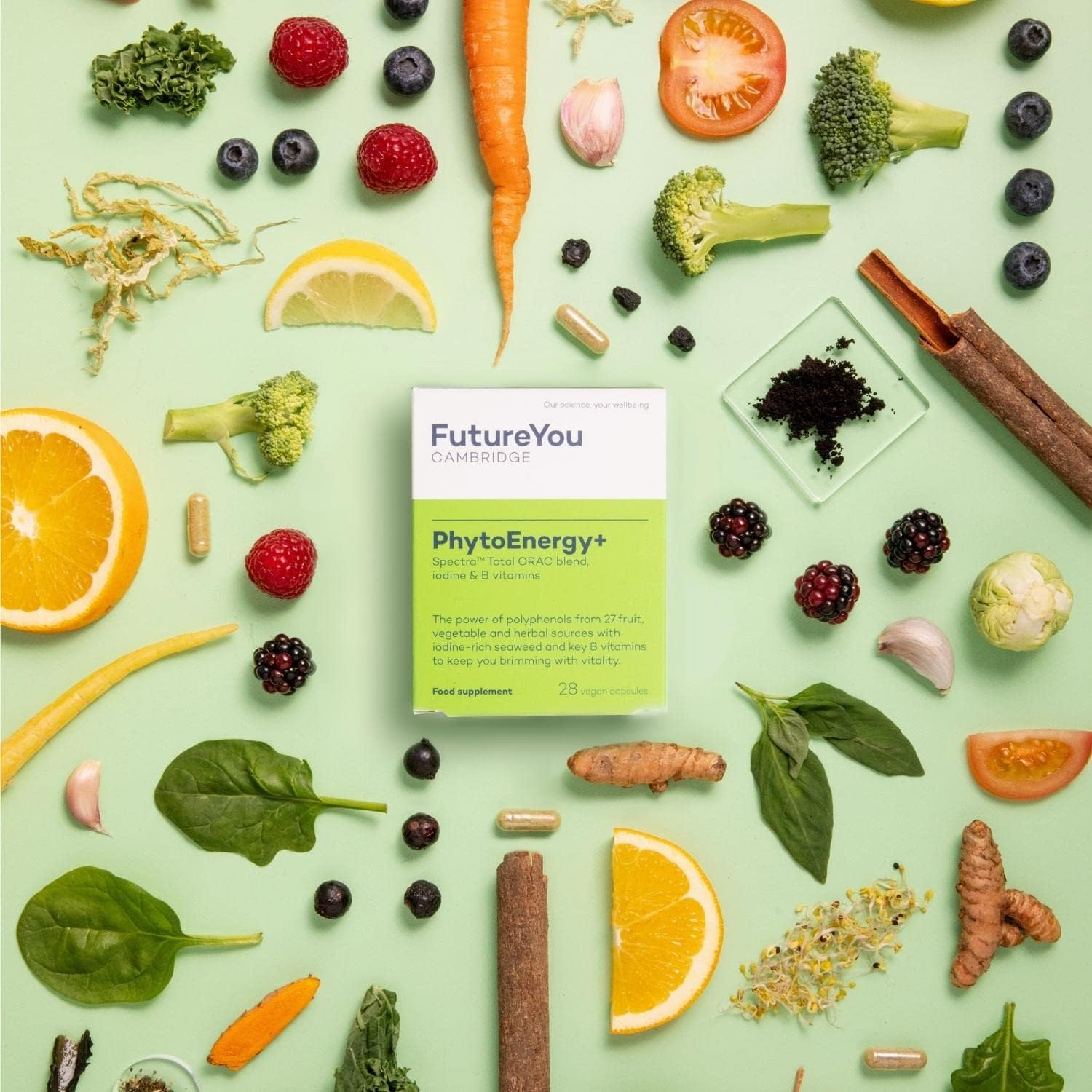 PhytoEnergy+ Multivitamins Nutritional Supplements – Vitamin B2 and Iodine Supplement – 28 Day Supply – Capsules to Support Fatigue and Tiredness – Food Supplements by FutureYou Cambridge : Amazon.co.uk: Health & Personal Care