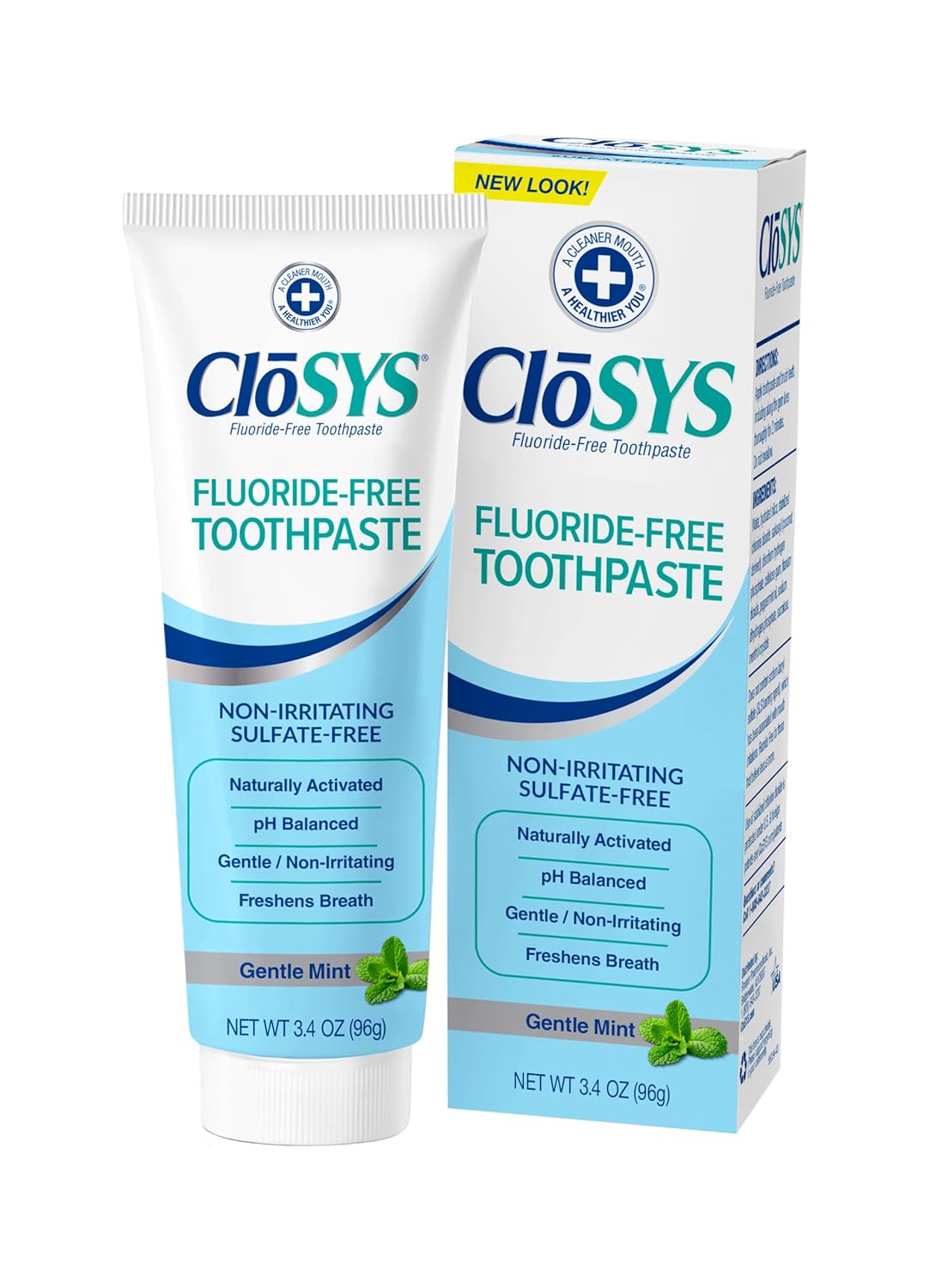 Closys Fluoride Free Toothpaste, 3.4 Ounce, Travel Size, Gentle Mint, Tsa Compliant, Whitening, Enamel Protection, Sulfate Free