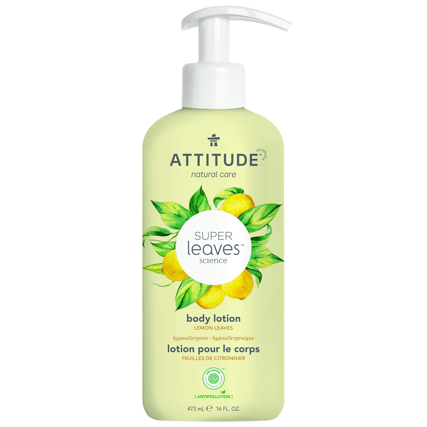 Attitude Body Lotion, Ewg Verified Moisturizer, Vegan Skin Care Products, Non-Greasy, Hydrating For Dry Skin, Cruelty Free, Glowing, Vine Leaves And Pomegranate, 16 Fl Oz