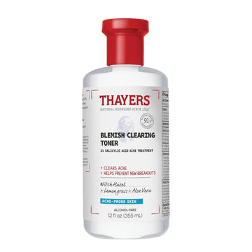 Thayers Blemish Clearing Salicylic Acid Toner, Acne Treatment Face Toner With 2% Salicylic Acid, Soothing And Non-Stripping Skin Care, 12 Fl Oz (Packaging May Vary)