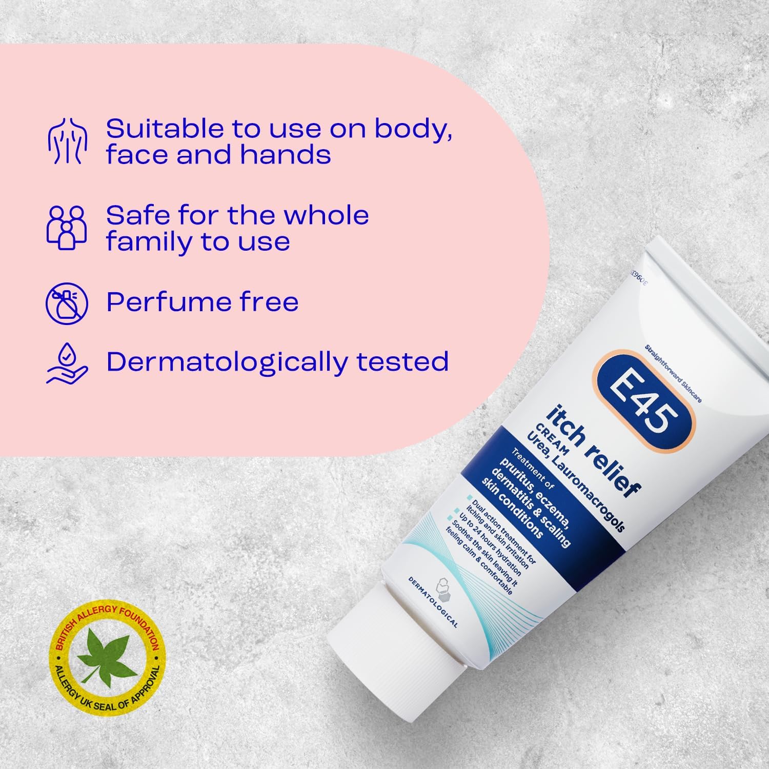 E45 Itch Relief Cream 50 G – Anti Itch Cream For Skin Irritation – Non-Greasy E45 Cream To Relieve Itching – Eczema Dermatitis Cream – Instantly Soothes And Calms Skin - E45 For Itching (Pack Of 2)