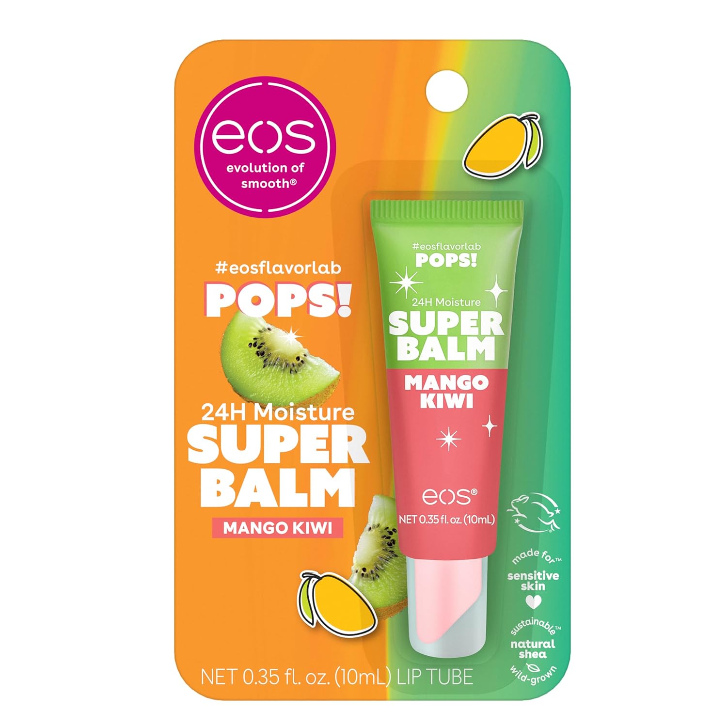 Eos 24H Moisture Super Balm- Mango Kiwi, Limited-Edition Lip Mask, Lip Butter, 0.35 Fl Oz