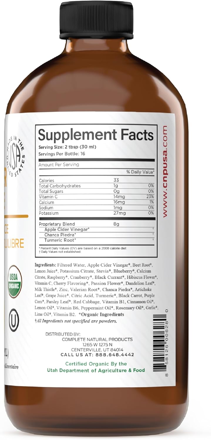 Complete Natural Gallbladder Complete - Liquid Supplement For Gallbladder Support, Liver Cleanse, And Digestive Health With Apple Cider Vinegar, Turmeric, Beet, Digestive Enzymes, Milk Thistle - 16Oz : Health & Household