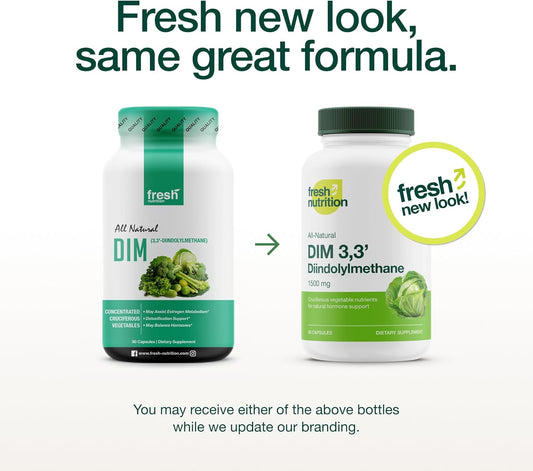 Dim Supplement 500Mg - Diindolylmethane For Estrogen Metabolism, Hormonal Health, Acne & Antioxidant Support  Vegan, Non Gmo, Gluten-Free - 90 Capsules
