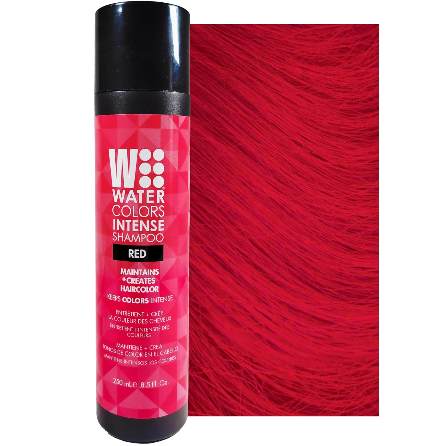 Watercolors Intense Color Depositing Sulfate & Paraben Free Shampoo, Maintains & Enhances Haircolor - Red 8.5 Oz