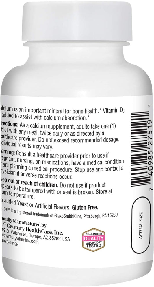 21st Century Calcium Plus Extra D Caplets, 500 mg, 90 Count, Pack of 1