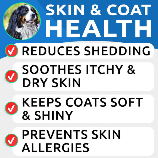 Omega 3 For Dogs And Cats Bundle - 360 Fish Oil Treats Shedding, Skin Allergy, Itch Relief, Hot Spots Treatment -Joint Health -Skin And Coat Supplement - Epa&Dha Fatty Acids - Salmon Oil - Made In Usa