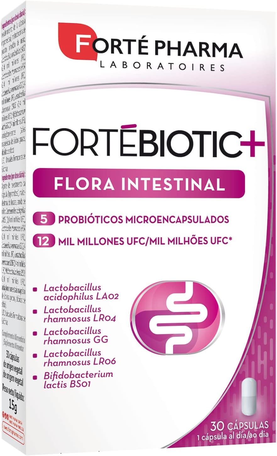 Forte Pharma 201146.5 Fortebiotic + Intestinal Flora 30 Cap, Plastic