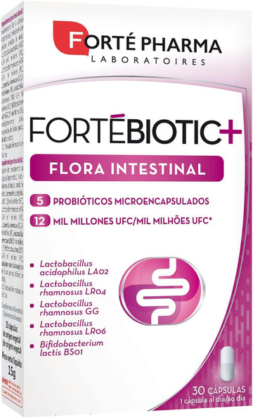 Forte Pharma 201146.5 Fortebiotic + Intestinal Flora 30 Cap, Plastic