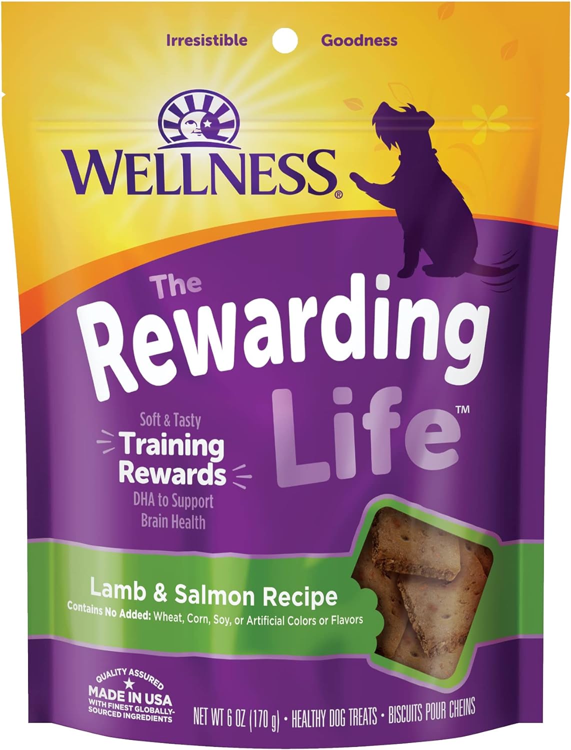 Wellness Rewarding Life Grain-Free Soft Dog Treats, Made In Usa With Healthy Ingredients, Ideal For Training (Lamb & Salmon, 6-Ounce Bag)