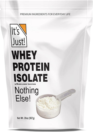 It'S Just! - Whey Protein Isolate, Ultra Premium Grass-Fed, Unflavored/Natural Taste, Made In Usa, Pure 90% Protein, Only 1G Carb, No Added Sugar (Isolate, 1.25 Pound)