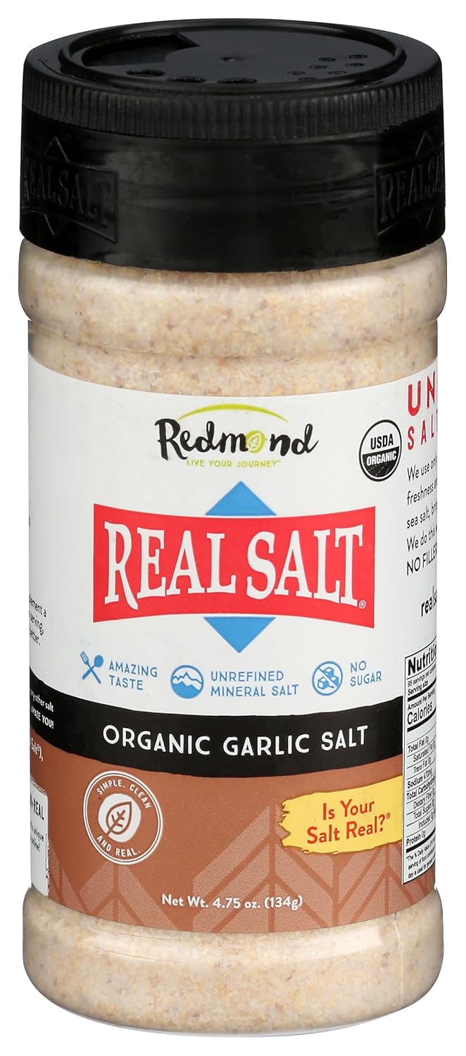 Redmond Real Sea Salt - Natural Unrefined Gluten Free, Garlic Salt 4.75 Ounce …