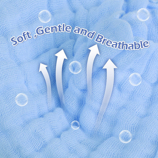 Homexcel Face Wash Cloths 6 Pack, Reusable Makeup Remover Cloths Soft Muslin Washcloths For Sensitive Skin, 10 X 10 Inch Face Towels For Washing (White-Green-Blue)