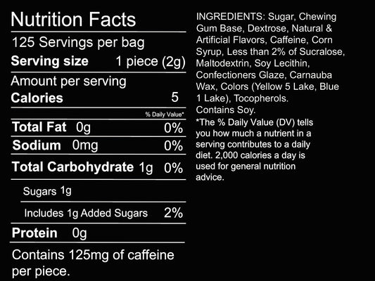 Maax Caffeine Energy Gum | Focus Gum | 125Mg Of Caffeine Per Piece | Spearmint | 125 Total Pieces Per Bag