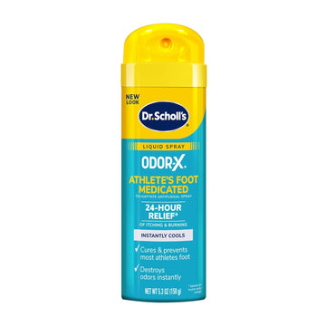 Dr. Scholl's INSTANT COOL ATHLETE'S FOOT TREATMENT SPRAY 5.3oz, Clinically Proven 24-Hour Daily Relief of Itching & Burning Maximum Strength Antifungal Ingredient, Cures & Prevents Most Athlete's Foot