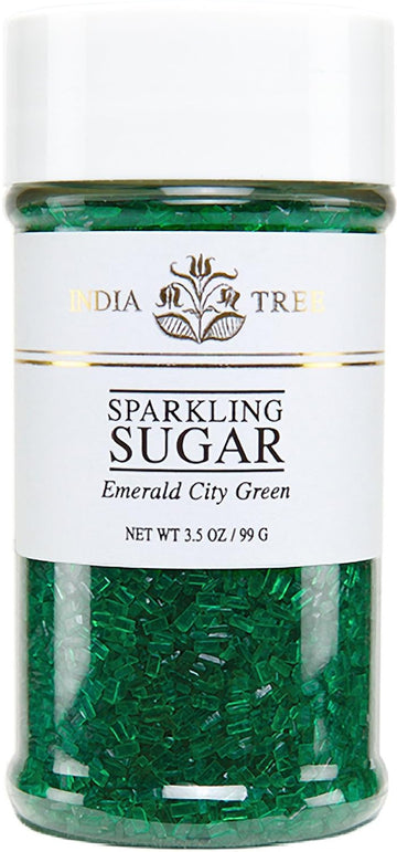 Pure Green Sparkling Sugar , Shimmery Sugar Sprinkles For Baking And Decorating, Small , 3.5 Oz Jar (Pack Of 1)