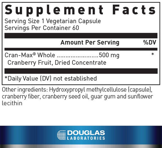 Douglas Laboratories Cran-Max (500 Mg.) | Cranberry Whole Fruit Concentrate For Bladder Health | 60 Capsules
