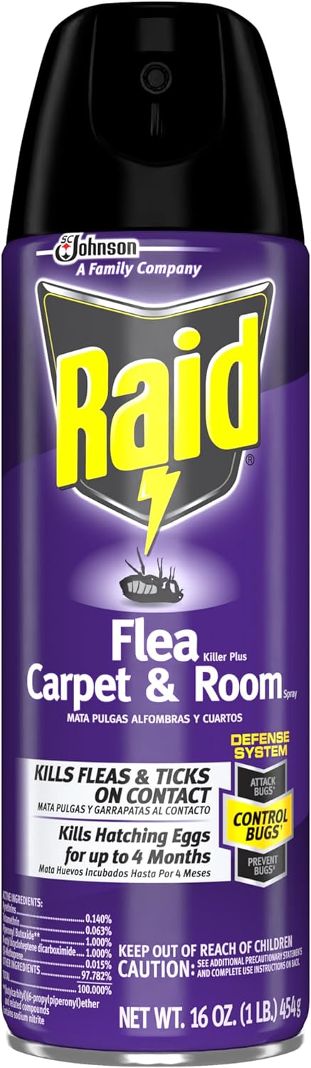 Raid Flea Killer Carpet & Room Spray, Kills Hatching Eggs For Up To 4 Months, 16 Oz