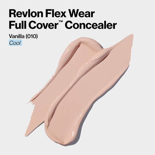 Revlon Colorstay Flex Wear, Full Cover Non-Creasing Concealer, Infused With Hyaluronic Acid & Vitamin E, Flexible Longwear, 010 Vanilla, 0.34 Fl Oz