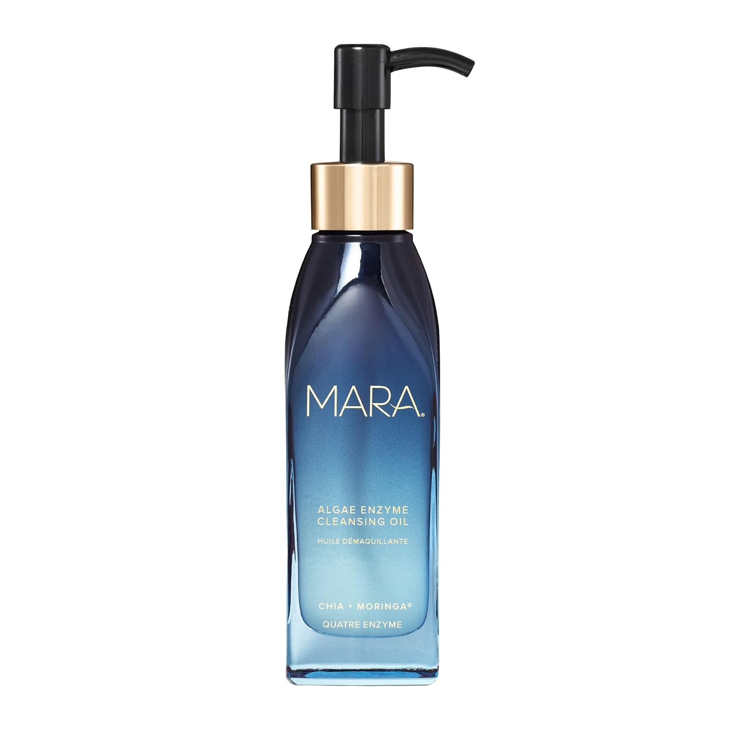 Mara - Natural Chia + Moringa Algae Enzyme Cleansing Oil | Plant-Based, Gluten-Free Skin Care | For All Skin Types, Hypoallergenic, Hydrating, Exfoliating, Make-Up Remover (4 Oz | 120 Ml)