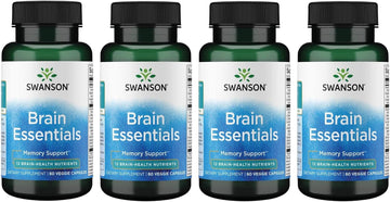 Swanson Brain Essentials 60 Veg Capsules (4 Pack)
